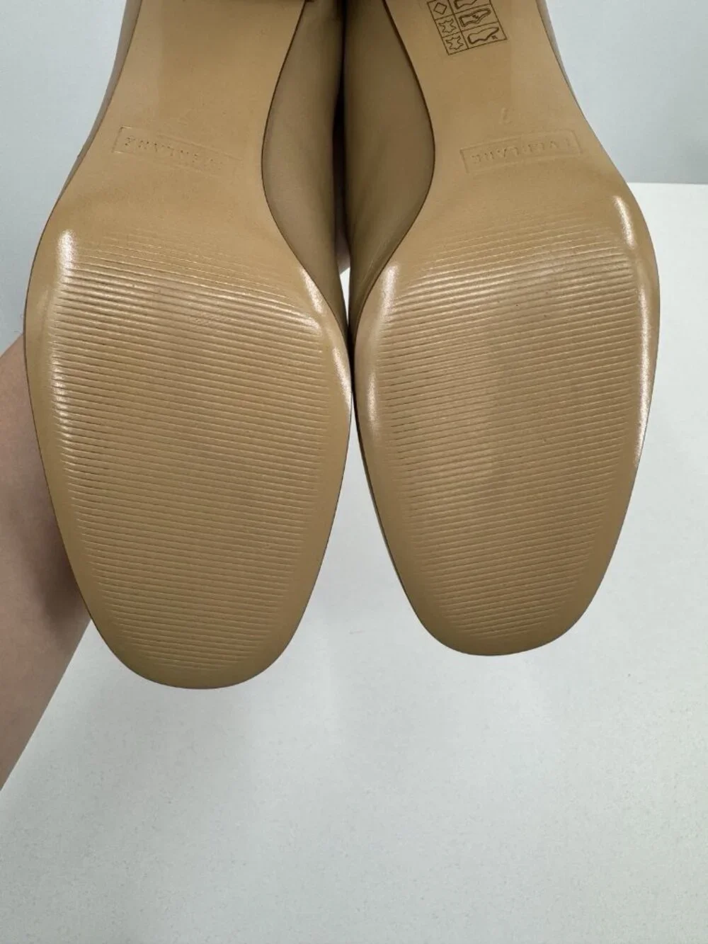 Everlane Italian Leather Day Heel Light Taupe 7 Women's Elastic Back Comfort